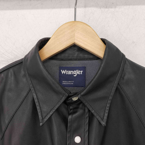 ラングラー Wrangler フェイクレザーウエスタンシャツジャケット メンズ import:M
