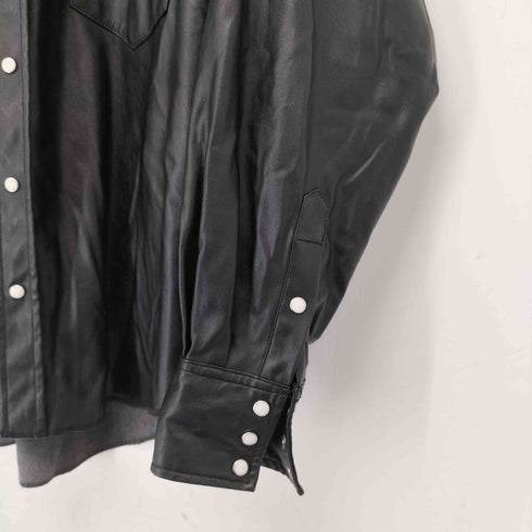 ラングラー Wrangler フェイクレザーウエスタンシャツジャケット メンズ import:M