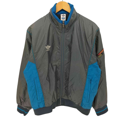 アディダス adidas デサント製 トレフォイルロゴ ナイロン ジップアップ ジャケット メンズ import:L