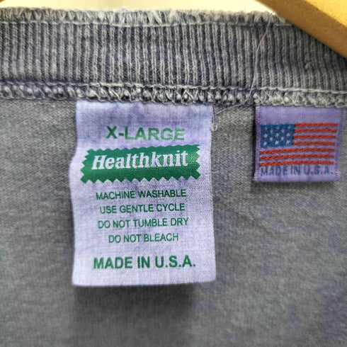 ヘルスニット Healthknit usa製 ヘンリーネック 後染め クルーネックTシャツ メンズ JPN:XL