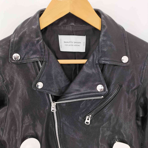 ビューティフルピープル beautiful people ラムレザー ダブルブレスト レザージャケット レディース 150