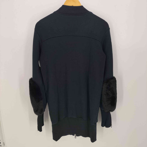ダブルスタンダードクロージング DOUBLE STANDARD CLOTHING 30/7 度詰め裏毛 袖 ファー ダブルジップ スウェット ジャケット レディース FREE