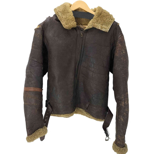ブリティッシュアーミー BRITISH ARMY 30-40S イギリス空軍 ROYAL AIR FORCE JACKET B-3 ムートン フライト ジャケット DOT made in England ジップ 袖 LIGHTNING ジップ メンズ