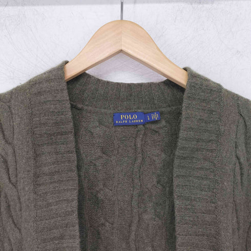 ポロラルフローレン POLO RALPH LAUREN カシミヤ ラムウール ボタンレス カーディガン レディース import:L