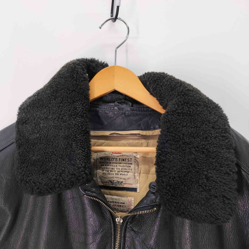 リーバイス Levis 襟ボア レザー フライトジャケット ダウンライナー付属 MA-1 メンズ import:L