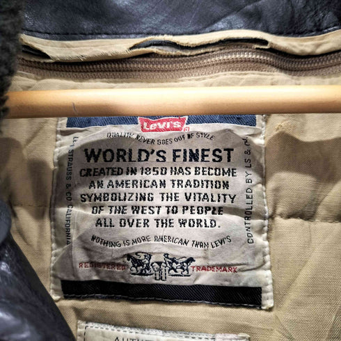 リーバイス Levis 襟ボア レザー フライトジャケット ダウンライナー付属 MA-1 メンズ import:L