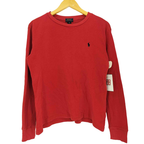 ポロラルフローレン POLO RALPH LAUREN ポニー刺繍 サーマル クルーネック 長袖 Tシャツ レディース import:L 14-16