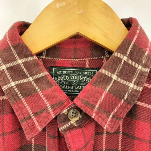 ポロカントリーラルフローレン POLO COUNTRY RALPH LAUREN 80-90s L/S チェック柄 オーバー ネルシャツ メンズ import:L