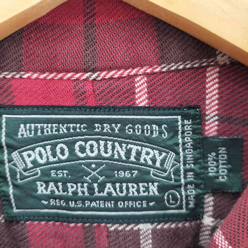 ポロカントリーラルフローレン POLO COUNTRY RALPH LAUREN 80-90s L/S チェック柄 オーバー ネルシャツ メンズ import:L