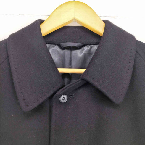 Custom pure cashmere カシミヤ100比翼ステンカラーコート メンズ A99