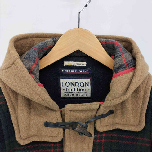 ロンドントラディション LONDON TRADITION チェック 切り替え ダッフル ショート コート レディース UK:34