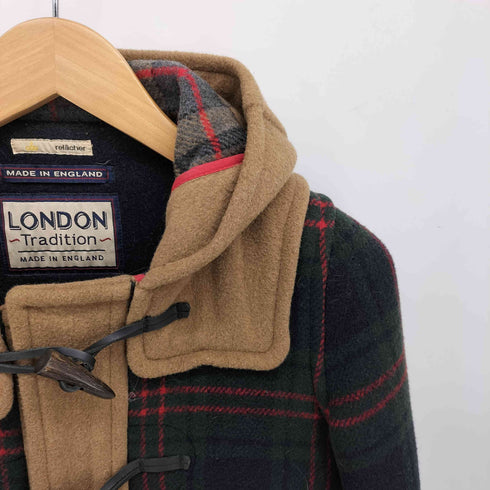 ロンドントラディション LONDON TRADITION チェック 切り替え ダッフル ショート コート レディース UK:34