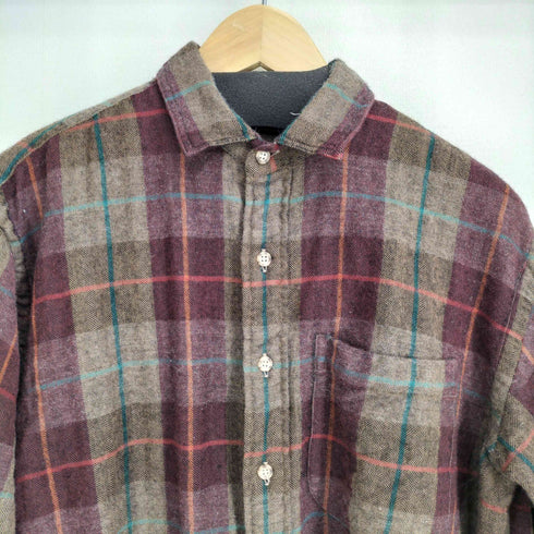 ポールスチュアート Paul Stuart USA製 ALLIMPORTED WOOL チェック L/S シャツ メンズ import:M