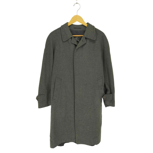 バーバリーズ BURBERRYS wool&cashmere カシミヤ30% ヘリンボーン比翼ステンカラーコート メンズ 165
