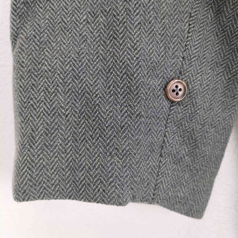 バーバリーズ BURBERRYS wool&cashmere カシミヤ30% ヘリンボーン比翼ステンカラーコート メンズ 165