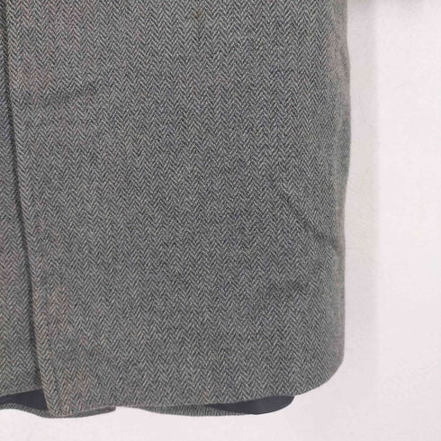 バーバリーズ BURBERRYS wool&cashmere カシミヤ30% ヘリンボーン比翼ステンカラーコート メンズ 165