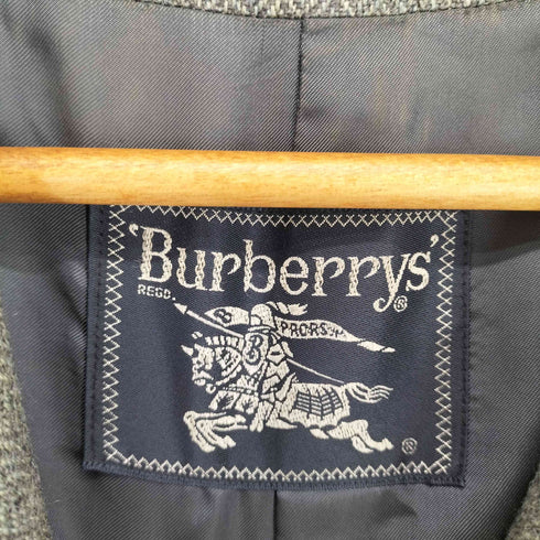 バーバリーズ BURBERRYS wool&cashmere カシミヤ30% ヘリンボーン比翼ステンカラーコート メンズ 165