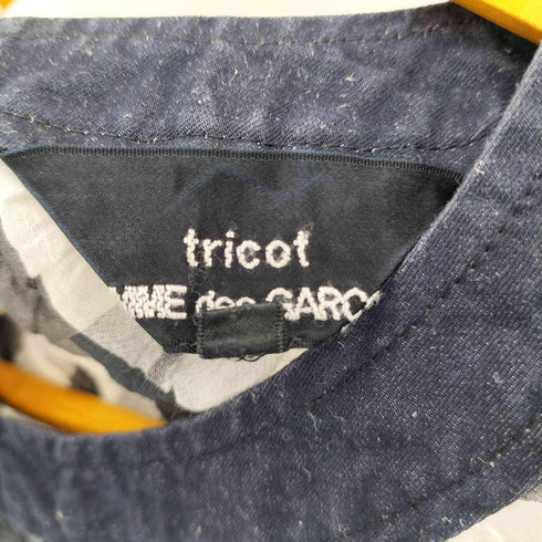 トリココムデギャルソン tricot COMME des GARCONS シワ加工 バンドカラー チェック シルクブレンド ワンピース レディース JPN:S