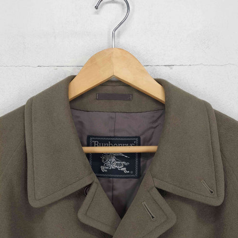 バーバリーズ BURBERRYS wool&cashmere カシミヤ30% 比翼ステンカラーコート メンズ 170
