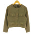 ザラ ZARA フラップクロップドジャケット ゴールドボタン ブレザー ツイードジャケット レディース import:M