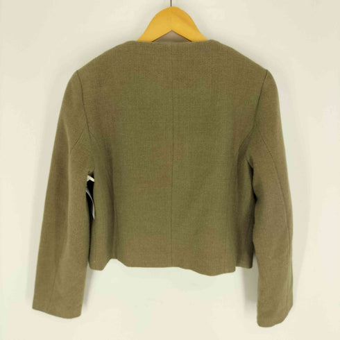ザラ ZARA フラップクロップドジャケット ゴールドボタン ブレザー ツイードジャケット レディース import:M