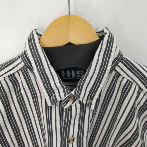HIS ボタンダウン コットンストライプシャツ メンズ import:L