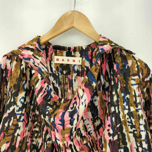 マルニ MARNI 17SS イタリア製 総柄 シルク プルオーバーシャツ レディース 40