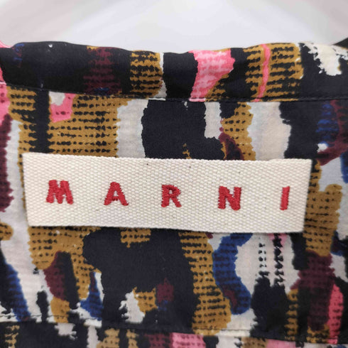 マルニ MARNI 17SS イタリア製 総柄 シルク プルオーバーシャツ レディース 40