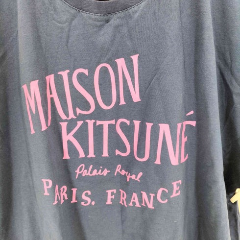 メゾンキツネ MAISON KITSUNE NAVY PALAIS ROYAL PRINT R-NECK T-SHIRT メンズ JPN:L