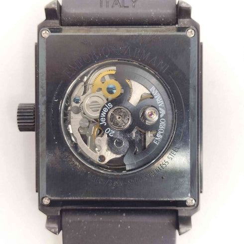 エンポリオアルマーニ EMPORIO ARMANI スケルトン オートマチック 自動巻き 腕時計 メンズ