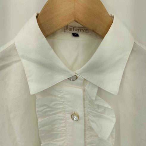 バーバリーズ BURBERRYS 80s フロントフリル ピンタックカラードレスシャツ レディース 7