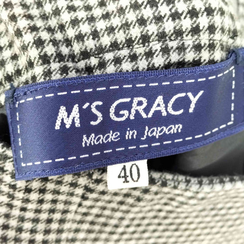 エムズグレイシー Ms GRACY 23aw サスペンダー付き千鳥格子スカート レディース 40