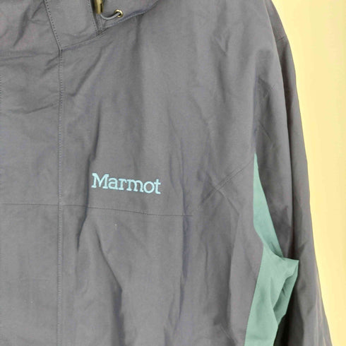 マーモット MARMOT ロゴ刺繍 デタッチャブルフード ドローコード 止水ジップポケット バイカラー シェル マウンテン ジャケット GORE-TEX ゴアテックス メンズ import:L