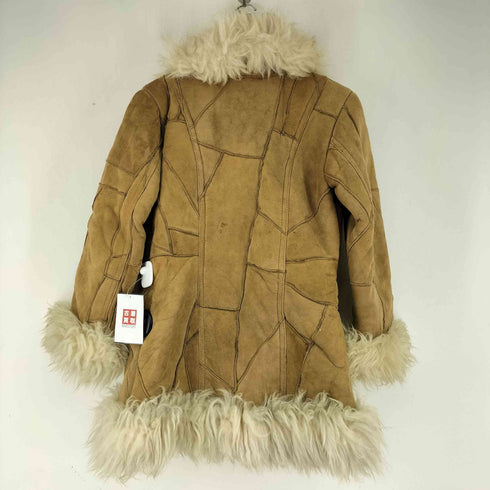 ファー付き ラムレザームートンジャケット Y2K レディース