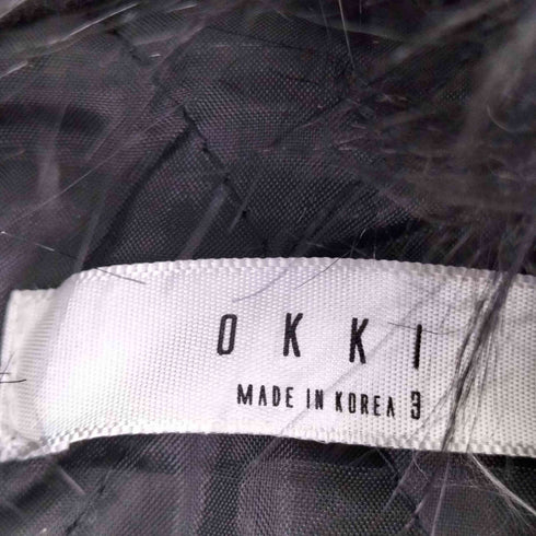 OKKI ファー付き デザインロングフーデットコート レディース