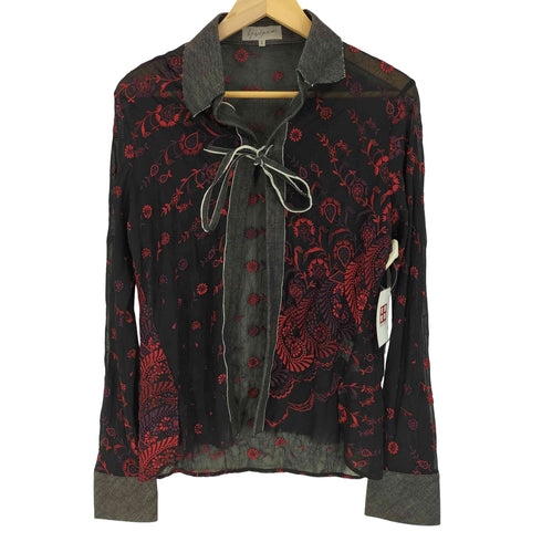 ヨウジヤマモト Yohji Yamamoto エンブロイダリー シアー シャツ レディース JPN:1