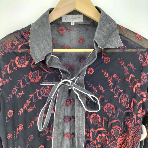 ヨウジヤマモト Yohji Yamamoto エンブロイダリー シアー シャツ レディース JPN:1