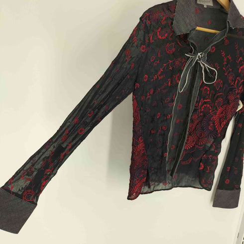 ヨウジヤマモト Yohji Yamamoto エンブロイダリー シアー シャツ レディース JPN:1
