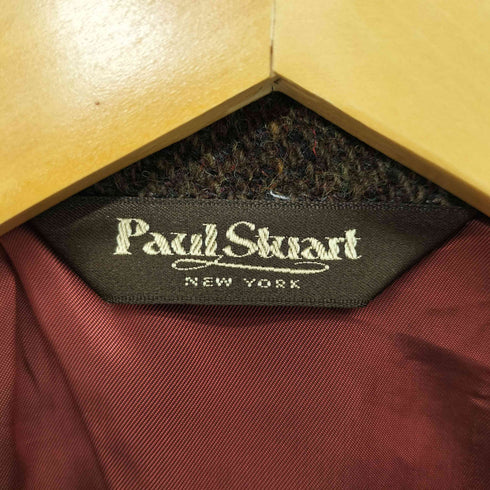 ポールスチュアート Paul Stuart Harris Tweed ハリスツイード 背抜き エルボーパッチ チェック バスケットボタン 2B ウール テーラードジャケット メンズ import:M