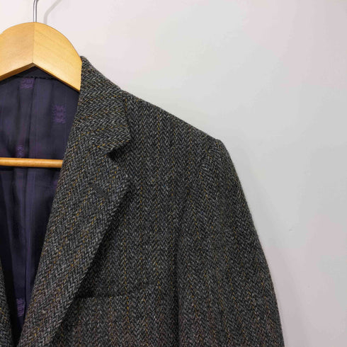 ケントアンドカーウェン KENT&CURWEN Harris Tweed ハリスツイード ストライプ 2B テーラードジャケット メンズ 92A5