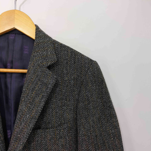 ケントアンドカーウェン KENT&CURWEN Harris Tweed ハリスツイード ストライプ 2B テーラードジャケット メンズ 92A5