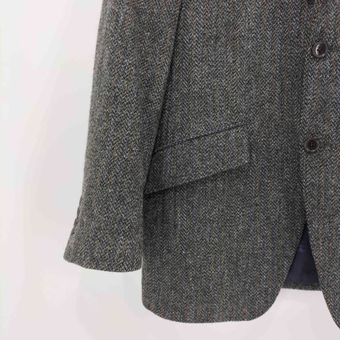 ケントアンドカーウェン KENT&CURWEN Harris Tweed ハリスツイード ストライプ 2B テーラードジャケット メンズ 92A5