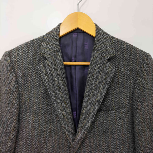 ケントアンドカーウェン KENT&CURWEN Harris Tweed ハリスツイード ストライプ 2B テーラードジャケット メンズ 92A5