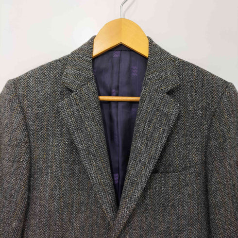 ケントアンドカーウェン KENT&CURWEN Harris Tweed ハリスツイード ストライプ 2B テーラードジャケット メンズ 92A5