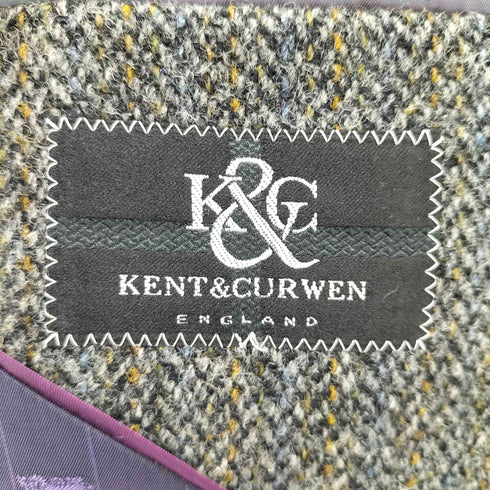 ケントアンドカーウェン KENT&CURWEN Harris Tweed ハリスツイード ストライプ 2B テーラードジャケット メンズ 92A5