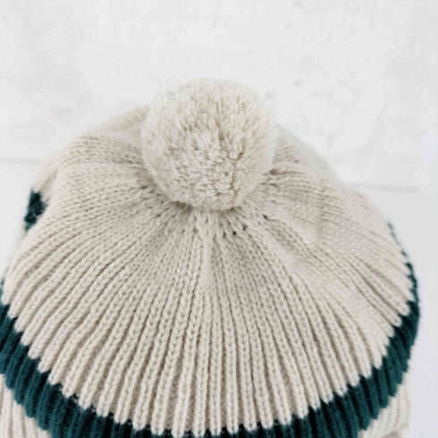 ROTOTO 日本製 ストライプ ポンポンビーニー メンズ