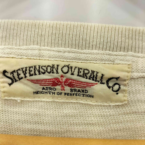 スティーブンソンオーバーオール STEVENSON OVERALL CO. フロントプリント クルーネック ロングスリーブ Tシャツ メンズ