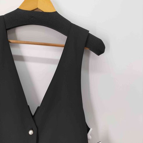 Frene パールボタン付きアシメプリーツジャンスカ レディース