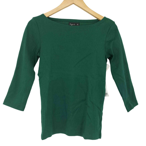 アニエスベー agnes b. PARIS ボートネック 七分袖 コットンカットソー レディース JPN:1