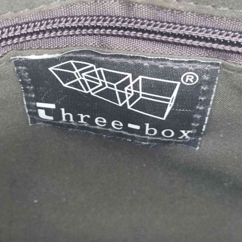 Three-box フェイクレザーショルダーバッグ メンズ